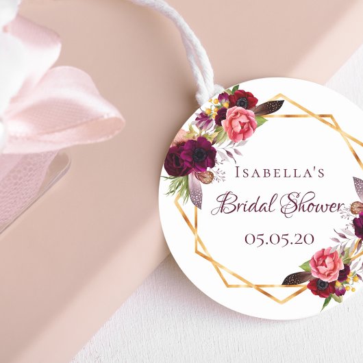 Vrijgezellenfeest waterverkleurde bloemkolen grof ronde sticker