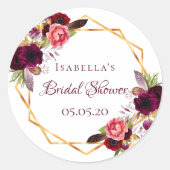 Vrijgezellenfeest waterverkleurde bloemkolen grof ronde sticker (Voorkant)