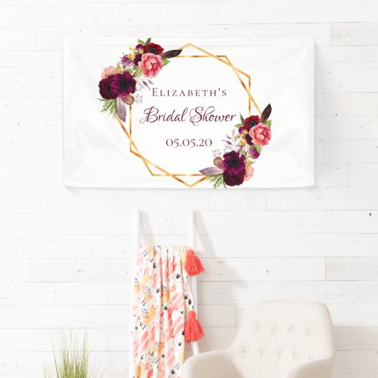 Vrijgezellenfeest waterverkleurde bloemkolen grof  spandoek (Insitu)