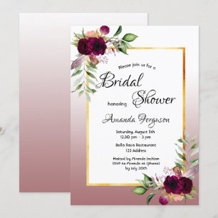 Vrijgezellenfeest waterverkleurde floralen kaneel  kaart