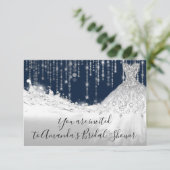 Vrijgezellenfeest Waves Glitter Gray Gray Navy Spa Kaart (Staand voorkant)