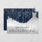 Vrijgezellenfeest Waves Glitter Gray Gray Navy Spa Kaart (Voorkant / Achterkant)