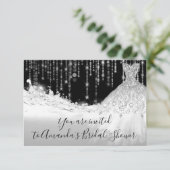 Vrijgezellenfeest Waves Glitter Gray Silver Black Kaart (Staand voorkant)