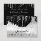 Vrijgezellenfeest Waves Glitter Gray Silver Black Kaart (Voorkant / Achterkant)