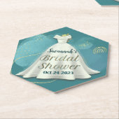Vrijgezellenfeest Weddenschap Deep Blauwgroen Glit Kartonnen Onderzetters (Schuin)