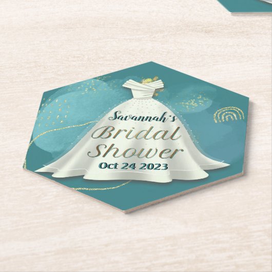 Vrijgezellenfeest Weddenschap Deep Blauwgroen Glit Kartonnen Onderzetters (Schuin)