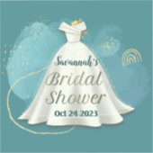 Vrijgezellenfeest Weddenschap Deep Blauwgroen Glit Sticker (Voorkant)