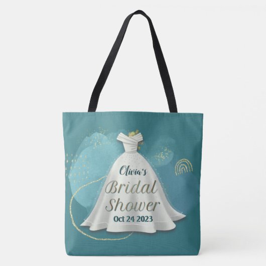 Vrijgezellenfeest Weddenschap Deep Blauwgroen Glit Tote Bag (Voorkant)