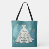 Vrijgezellenfeest Weddenschap Deep Blauwgroen Glit Tote Bag (Achterkant)