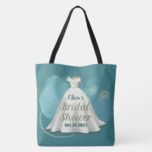 Vrijgezellenfeest Weddenschap Deep Blauwgroen Glit Tote Bag (Achterkant)