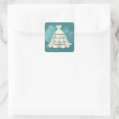 Vrijgezellenfeest Weddenschap Deep Blauwgroen Glit Vierkante Sticker (Tas)