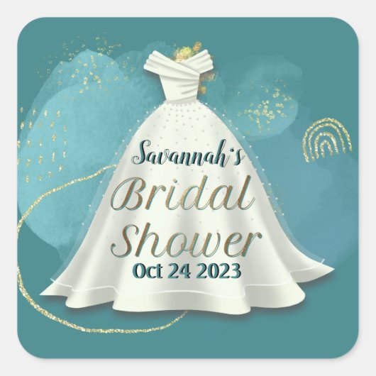 Vrijgezellenfeest Weddenschap Deep Blauwgroen Glit Vierkante Sticker (Voorkant)