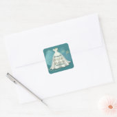 Vrijgezellenfeest Weddenschap Deep Blauwgroen Glit Vierkante Sticker (Envelop)