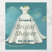 Vrijgezellenfeest Weddenschap Deep Blauwgroen Glit Wijn Etiket (Enkel label)