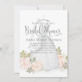 Vrijgezellenfeest Wedding Dress Elegant Blush Flor Kaart (Voorkant)