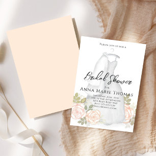 Vrijgezellenfeest Wedding Dress Elegant Blush Flor Kaart