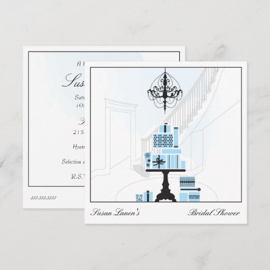 vrijgezellenfeest Wedding Gift Table Uitnodiging (Voorkant / Achterkant)