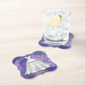 Vrijgezellenfeest Wedding Gown Paars en Roos Gold  Kartonnen Onderzetters (Insitu)