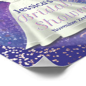 Vrijgezellenfeest Wedding Gown Paars en Roos Gold  Poster (Hoek)