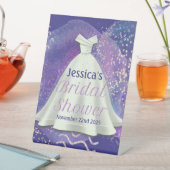 Vrijgezellenfeest Wedding Gown Paars en Roos Gold  Reclamebord Met Voetstuk (Insitu)