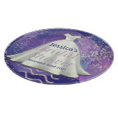 Vrijgezellenfeest Wedding Gown Paars en Roos Gold  Snijplank (Hoek)