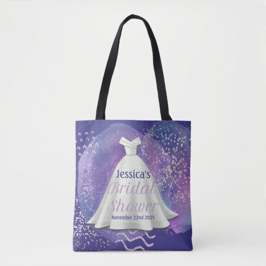 Vrijgezellenfeest Wedding Gown Paars en Roos Gold  Tote Bag (Voorkant)