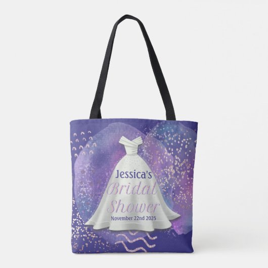 Vrijgezellenfeest Wedding Gown Paars en Roos Gold  Tote Bag (Achterkant)