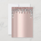 Vrijgezellenfeest Wedding Sweet 16th Roos Glitter  Kaart (Achterkant)