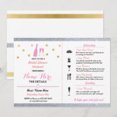 vrijgezellenfeest Weekend Champagne Invite Kaart (Voorkant / Achterkant)