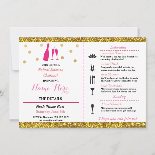 vrijgezellenfeest Weekend Itinerary Champagne Invi Kaart (Voorkant)