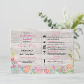 vrijgezellenfeest Weekend Itinerary Pink Coral Inv Kaart (Staand voorkant)