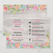 vrijgezellenfeest Weekend Itinerary Pink Coral Inv Kaart (Voorkant / Achterkant)