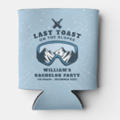 Vrijgezellenfeest weekend laatste toast op de pist blikjeskoeler (Voorkant)