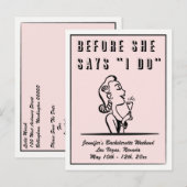 Vrijgezellenfeest weekend Save the date Aankondigingskaart (Voorkant / Achterkant)