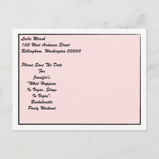 Vrijgezellenfeest weekend Save the date Aankondigingskaart (Achterkant)