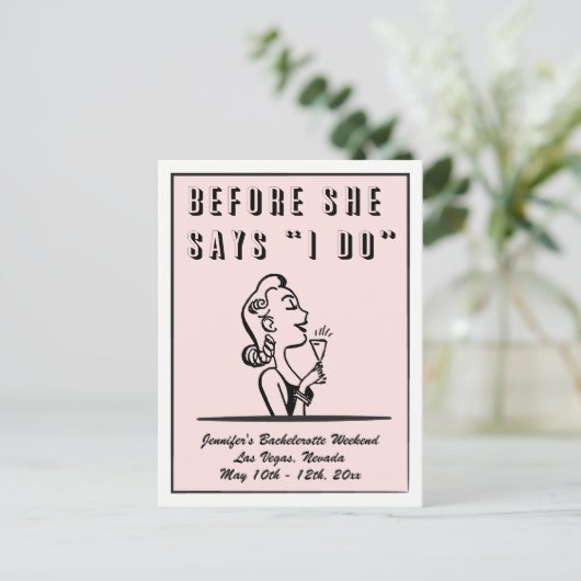 Vrijgezellenfeest weekend Save the date Aankondigingskaart (Staand voorkant)