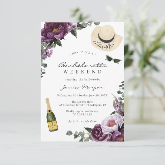 Vrijgezellenfeest Weekend Uitnodiging (Staand voorkant)