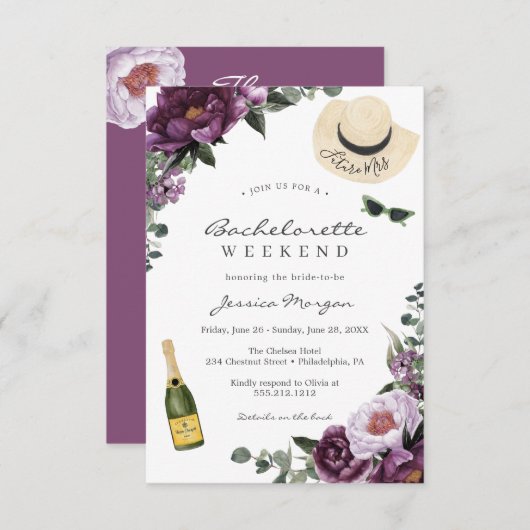 Vrijgezellenfeest Weekend Uitnodiging (Voorkant / Achterkant)