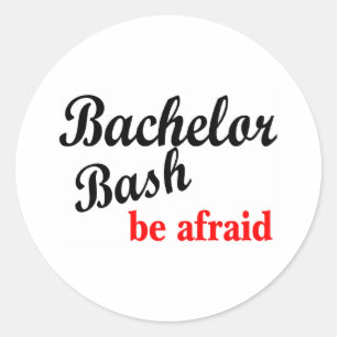 Vrijgezellenfeest, wees bang ronde sticker