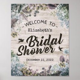 Vrijgezellenfeest Welkom botanische Floral Rustic Poster