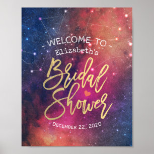 Vrijgezellenfeest Welkom Galaxy Nebula Constellati Poster