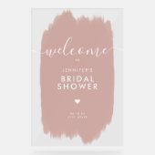 Vrijgezellenfeest Welkom Gouden Script Dusty Pink  Acryl Bord (Voorkant)