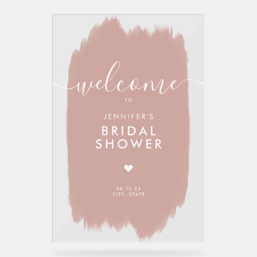 Vrijgezellenfeest Welkom Gouden Script Dusty Pink Acryl Bord (Voorkant)