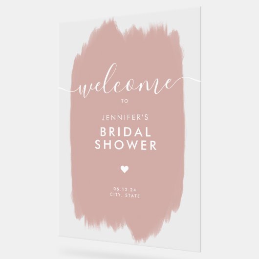 Vrijgezellenfeest Welkom Gouden Script Dusty Pink  Acryl Bord (Hoek)