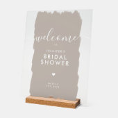 Vrijgezellenfeest Welkom Gouden Script Paint Beige Acryl Bord (Hoek)