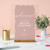 Vrijgezellenfeest Welkom Gouden Script Paint Blush Acryl Bord (Huwelijk)