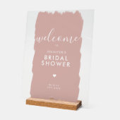 Vrijgezellenfeest Welkom Gouden Script Paint Blush Acryl Bord (Hoek)