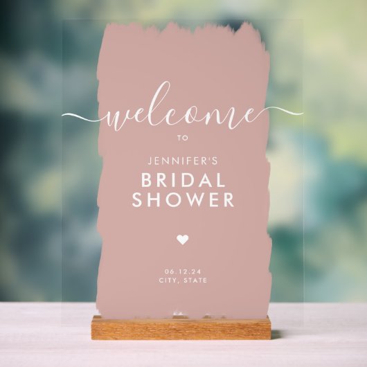 Vrijgezellenfeest Welkom Gouden Script Paint Blush Acryl Bord (Neutraal)