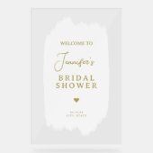 Vrijgezellenfeest Welkom Gouden Script Witte Verf Acryl Bord (Voorkant)