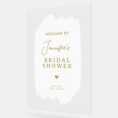 Vrijgezellenfeest Welkom Gouden Script Witte Verf Acryl Bord (Hoek)